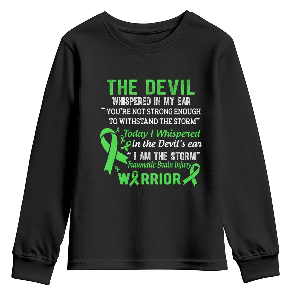 Traumatic Brain Injury Support Youth Sweatshirt I Am The Storm TBI Warrior