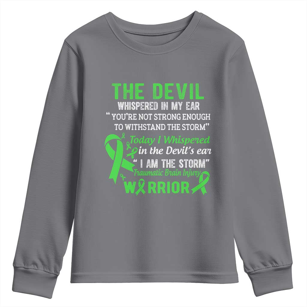 Traumatic Brain Injury Support Youth Sweatshirt I Am The Storm TBI Warrior
