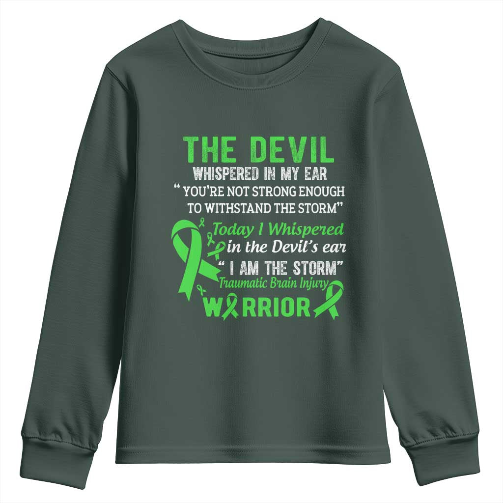 Traumatic Brain Injury Support Youth Sweatshirt I Am The Storm TBI Warrior