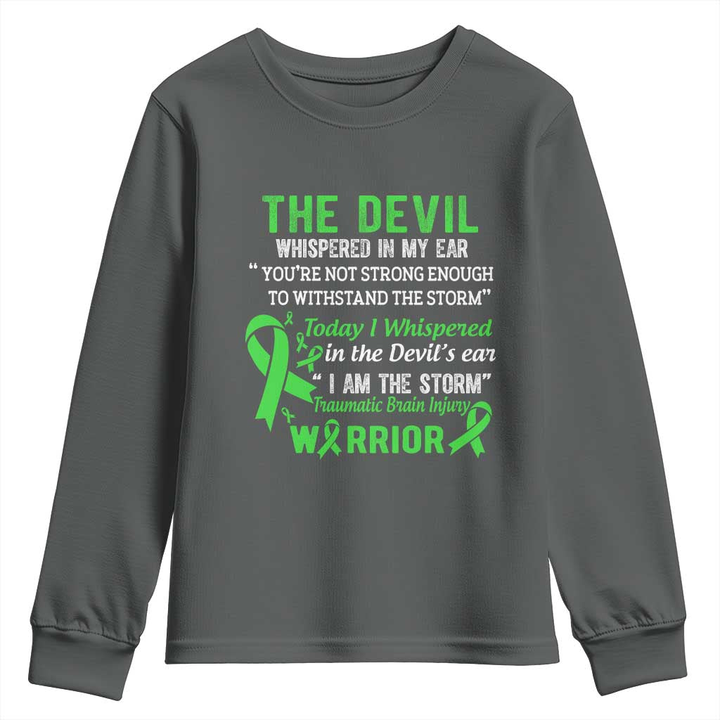 Traumatic Brain Injury Support Youth Sweatshirt I Am The Storm TBI Warrior