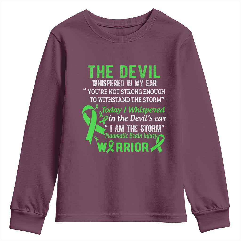 Traumatic Brain Injury Support Youth Sweatshirt I Am The Storm TBI Warrior