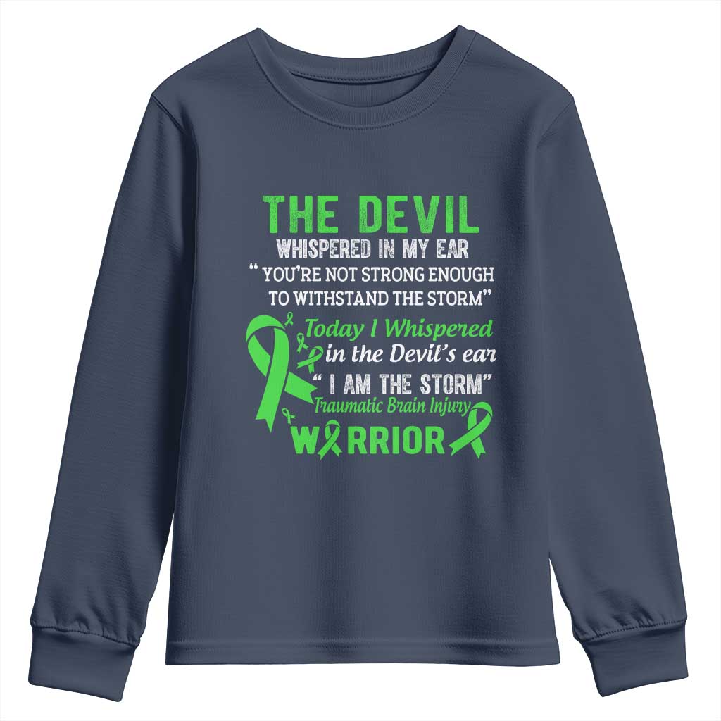 Traumatic Brain Injury Support Youth Sweatshirt I Am The Storm TBI Warrior