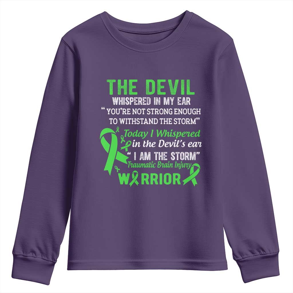 Traumatic Brain Injury Support Youth Sweatshirt I Am The Storm TBI Warrior