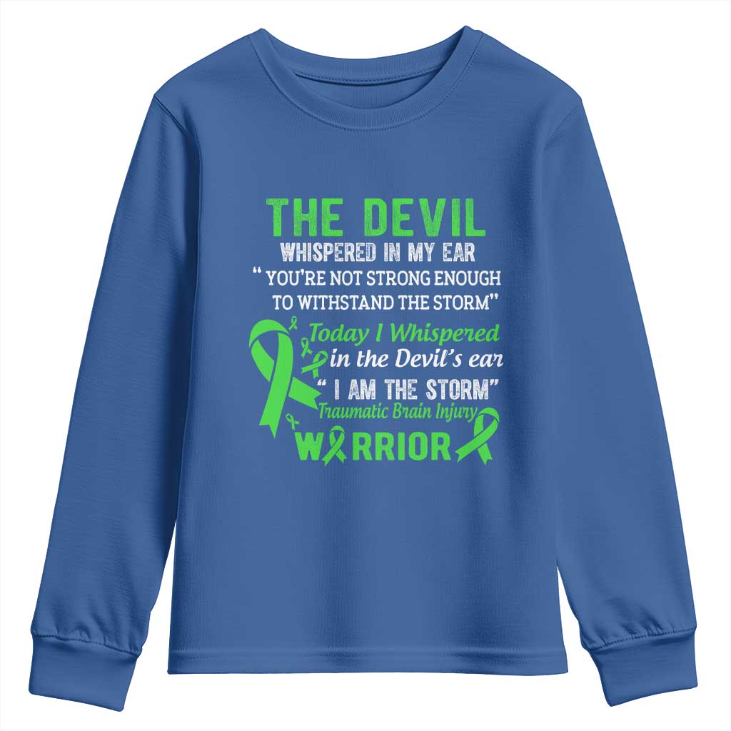 Traumatic Brain Injury Support Youth Sweatshirt I Am The Storm TBI Warrior