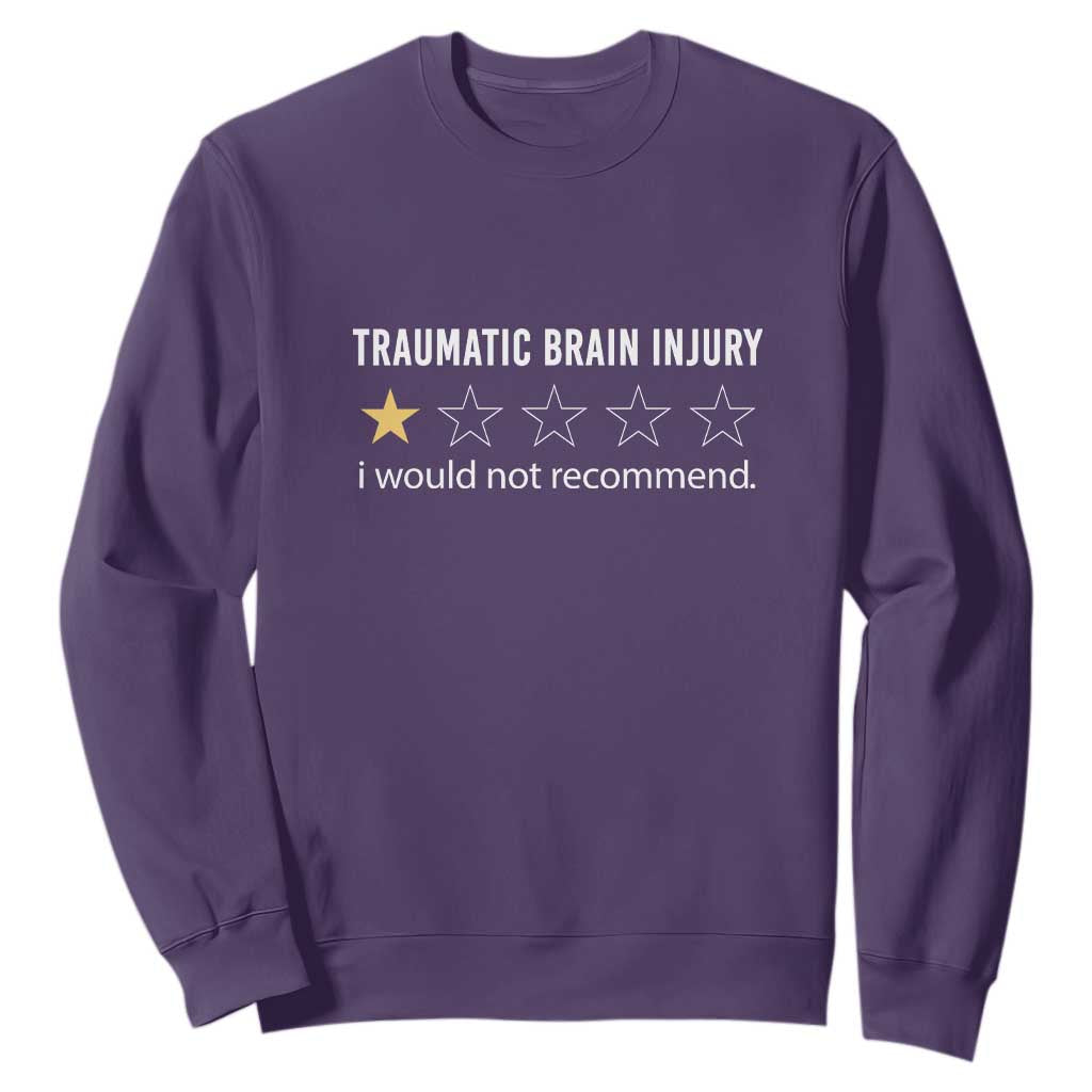 Traumatic Brain Injury Support Sweatshirt I Would Not Recommend TBI Warrior