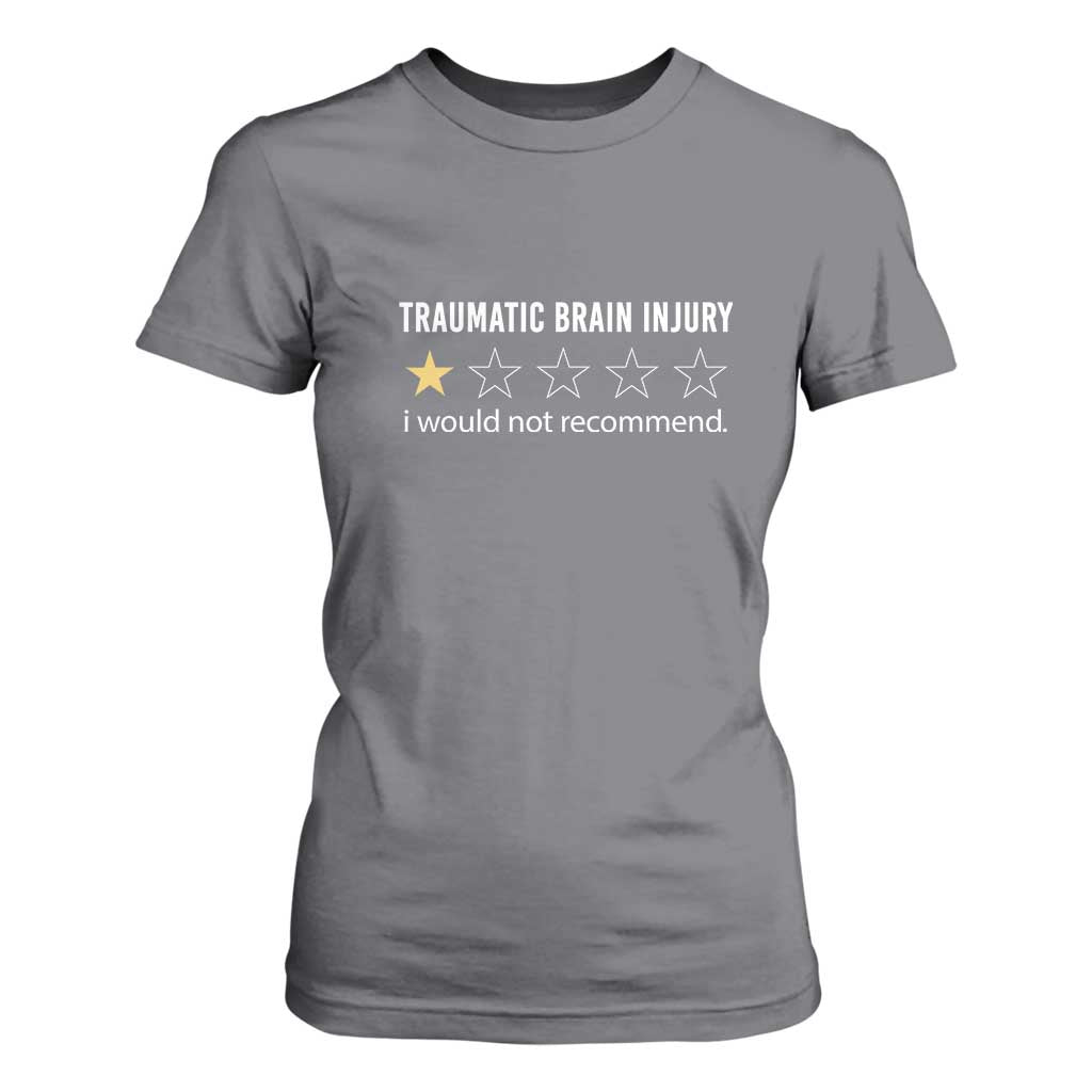 Traumatic Brain Injury Support T Shirt For Women I Would Not Recommend TBI Warrior