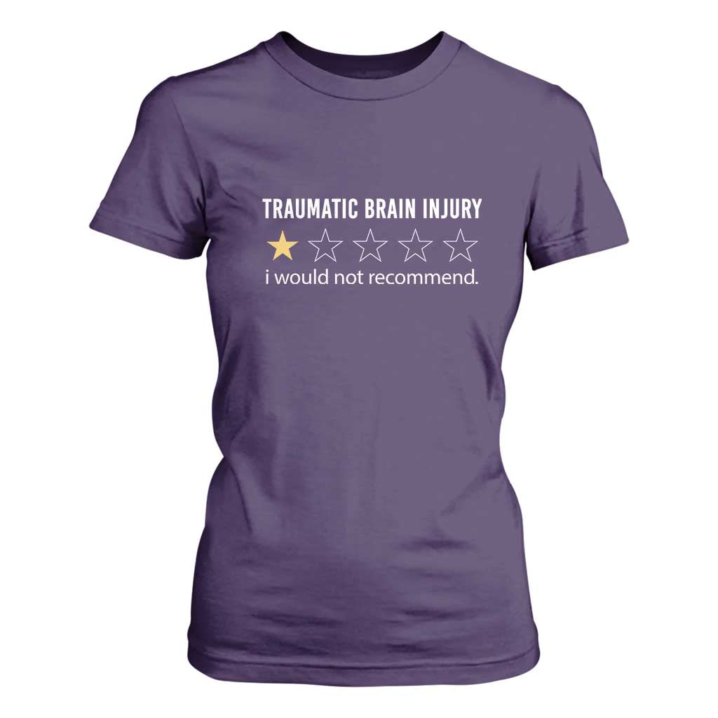 Traumatic Brain Injury Support T Shirt For Women I Would Not Recommend TBI Warrior