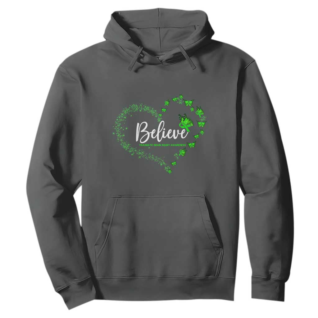 Traumatic Brain Injury Support Hoodie TBI Believe Butterflies