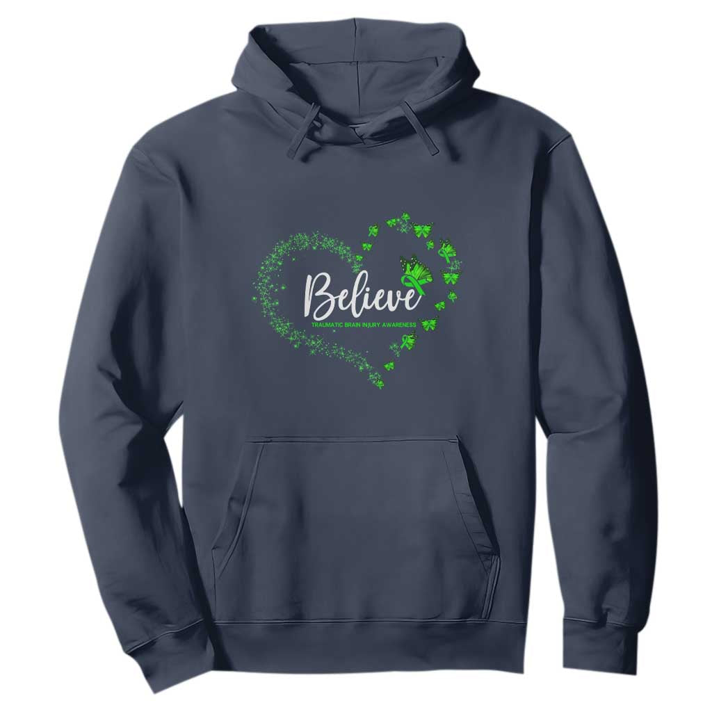 Traumatic Brain Injury Support Hoodie TBI Believe Butterflies