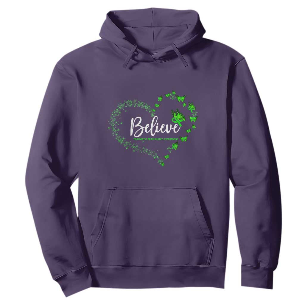 Traumatic Brain Injury Support Hoodie TBI Believe Butterflies