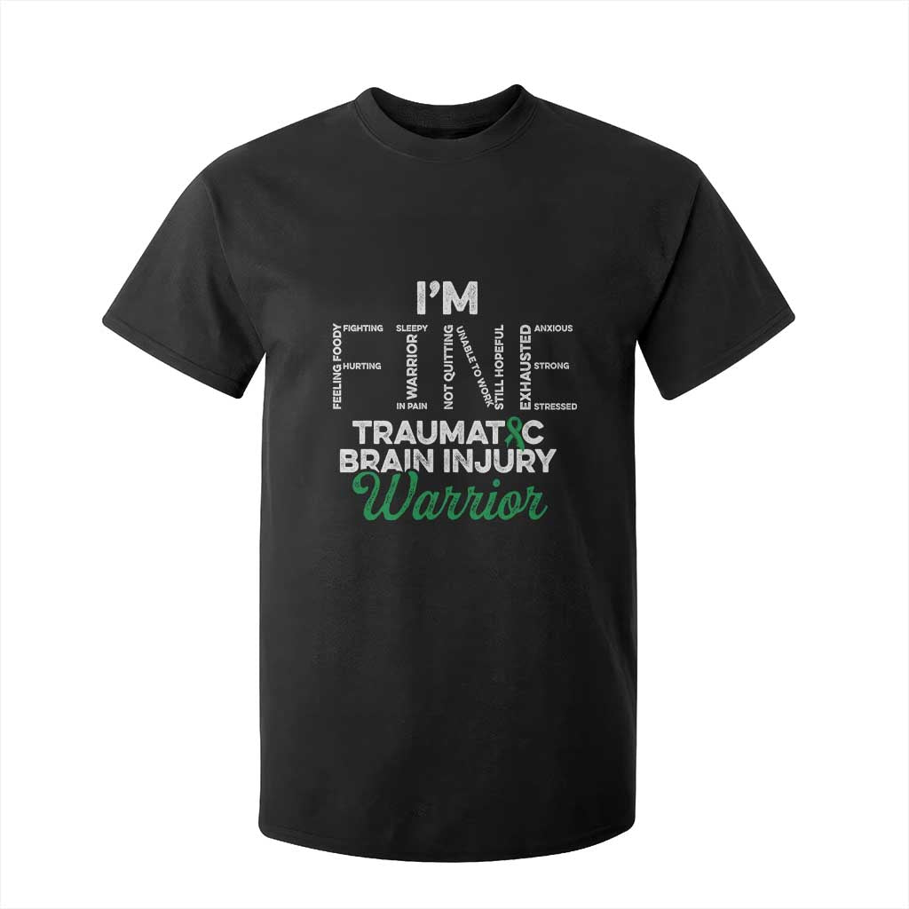 Traumatic Brain Injury Support T Shirt For Kid TBI Warrior I'm Fine