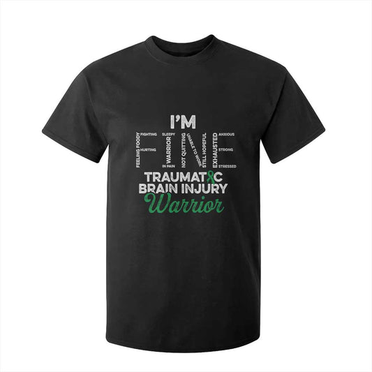 Traumatic Brain Injury Support T Shirt For Kid TBI Warrior I'm Fine