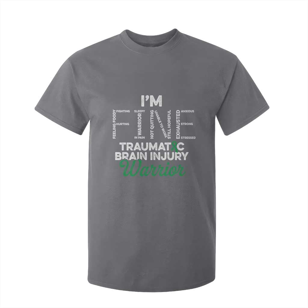 Traumatic Brain Injury Support T Shirt For Kid TBI Warrior I'm Fine