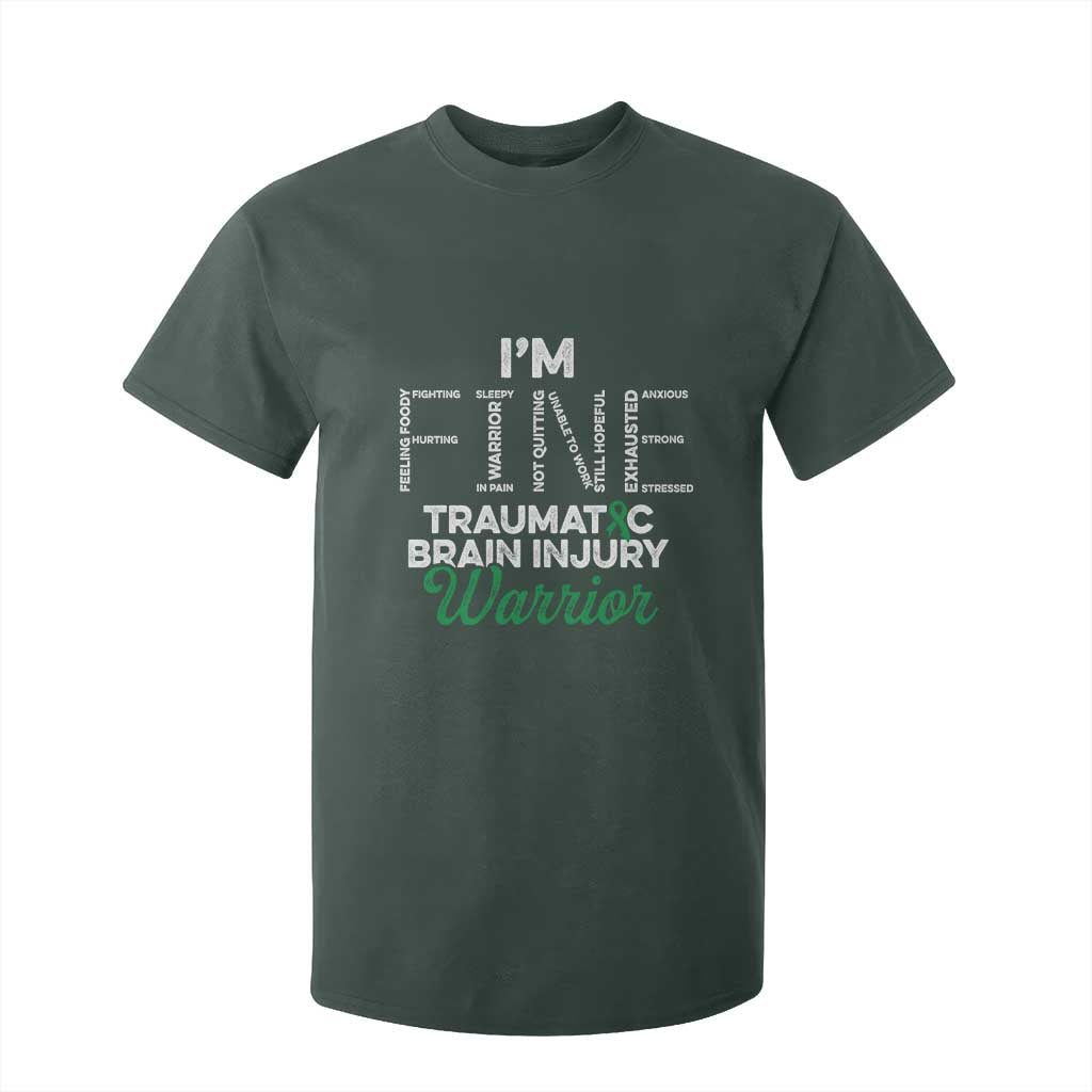 Traumatic Brain Injury Support T Shirt For Kid TBI Warrior I'm Fine