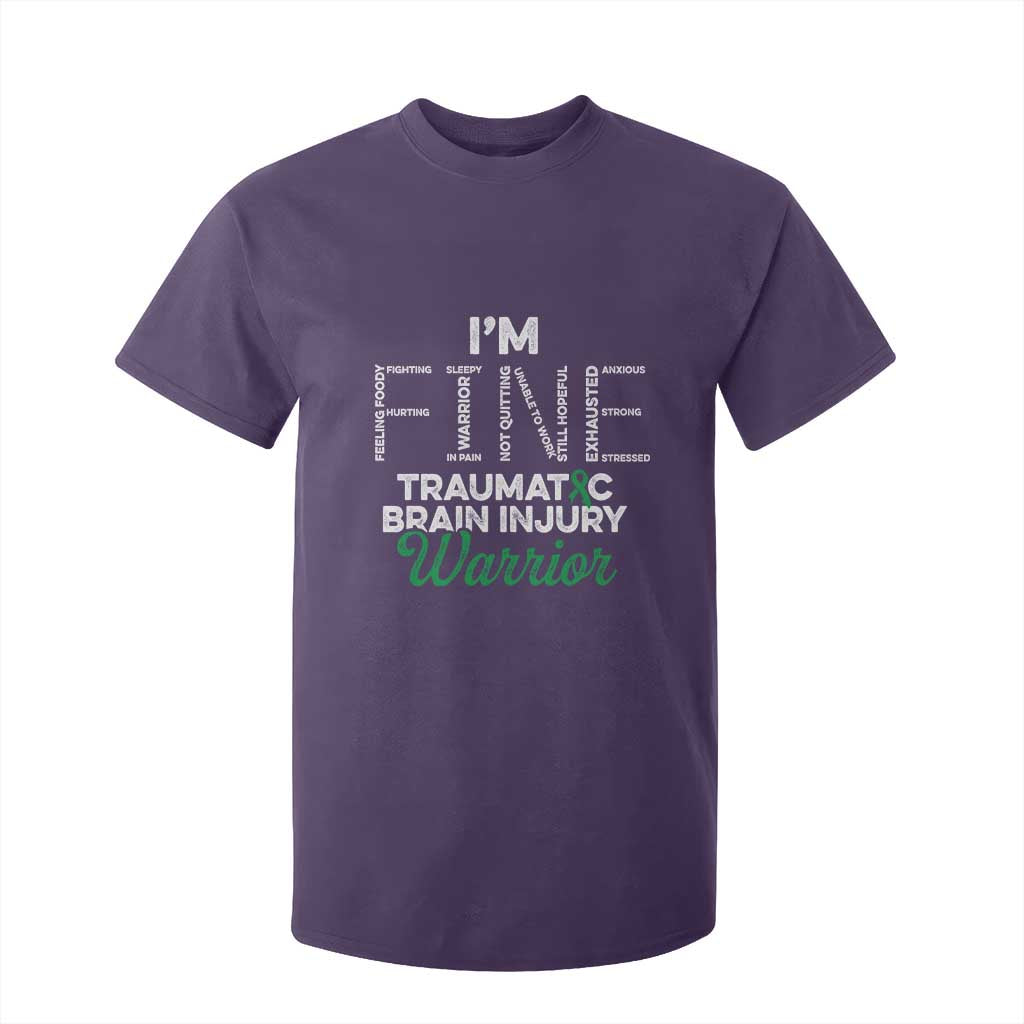 Traumatic Brain Injury Support T Shirt For Kid TBI Warrior I'm Fine