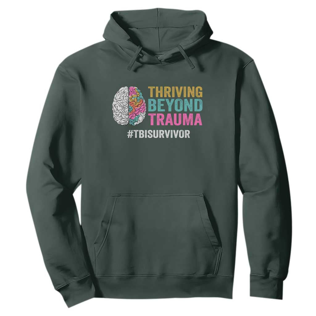 Traumatic Brain Injury Support Hoodie Thriving Beyond Trauma TBI Survivor