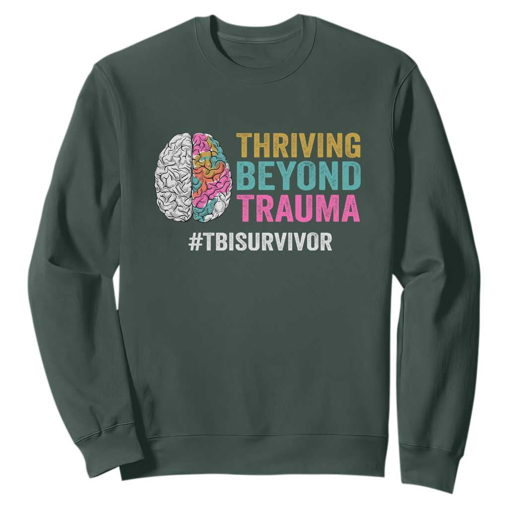 Traumatic Brain Injury Support Sweatshirt Thriving Beyond Trauma TBI Survivor
