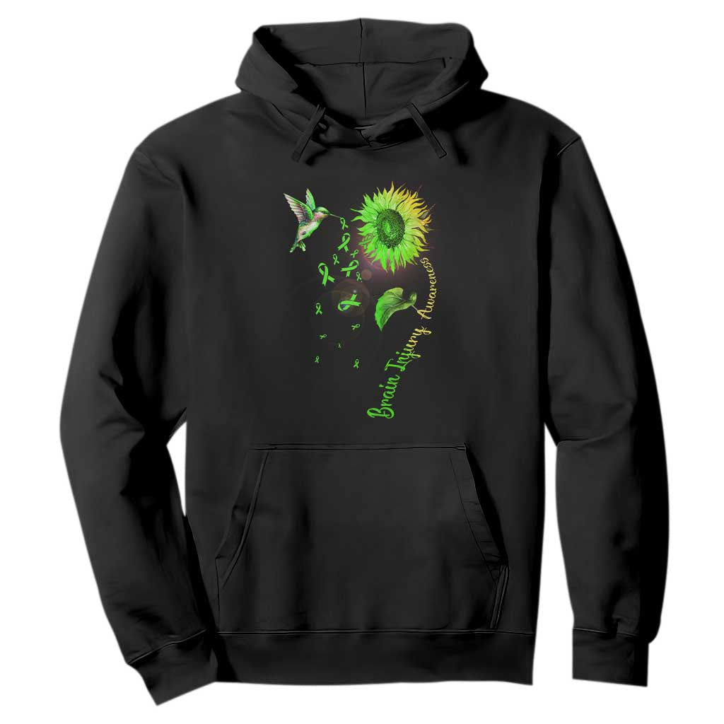 Traumatic Brain Injury Support Hoodie Sunflower Hummingbird