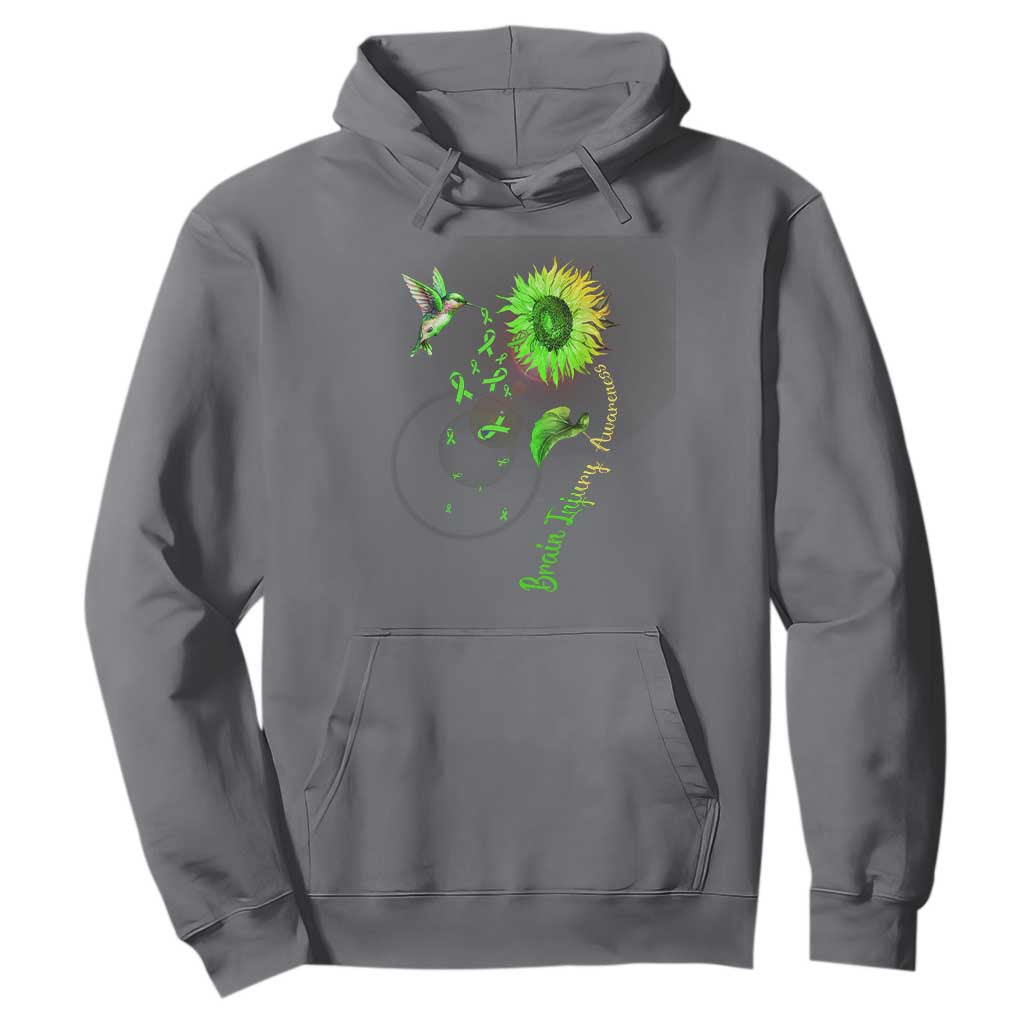 Traumatic Brain Injury Support Hoodie Sunflower Hummingbird
