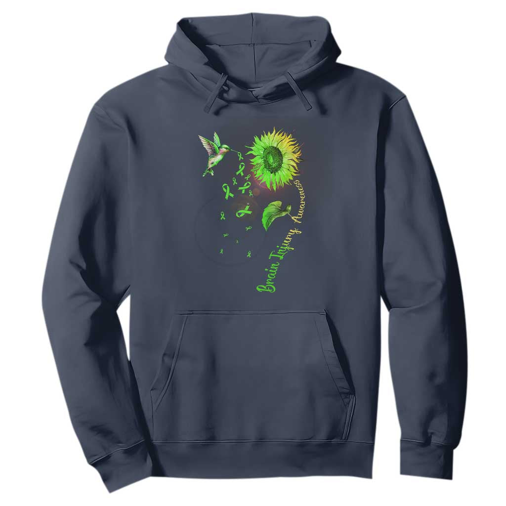 Traumatic Brain Injury Support Hoodie Sunflower Hummingbird