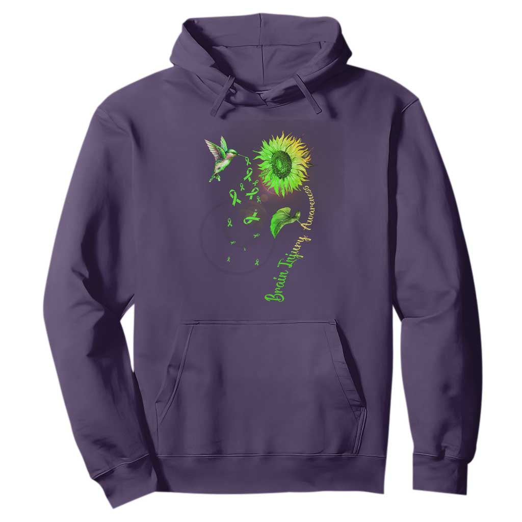 Traumatic Brain Injury Support Hoodie Sunflower Hummingbird