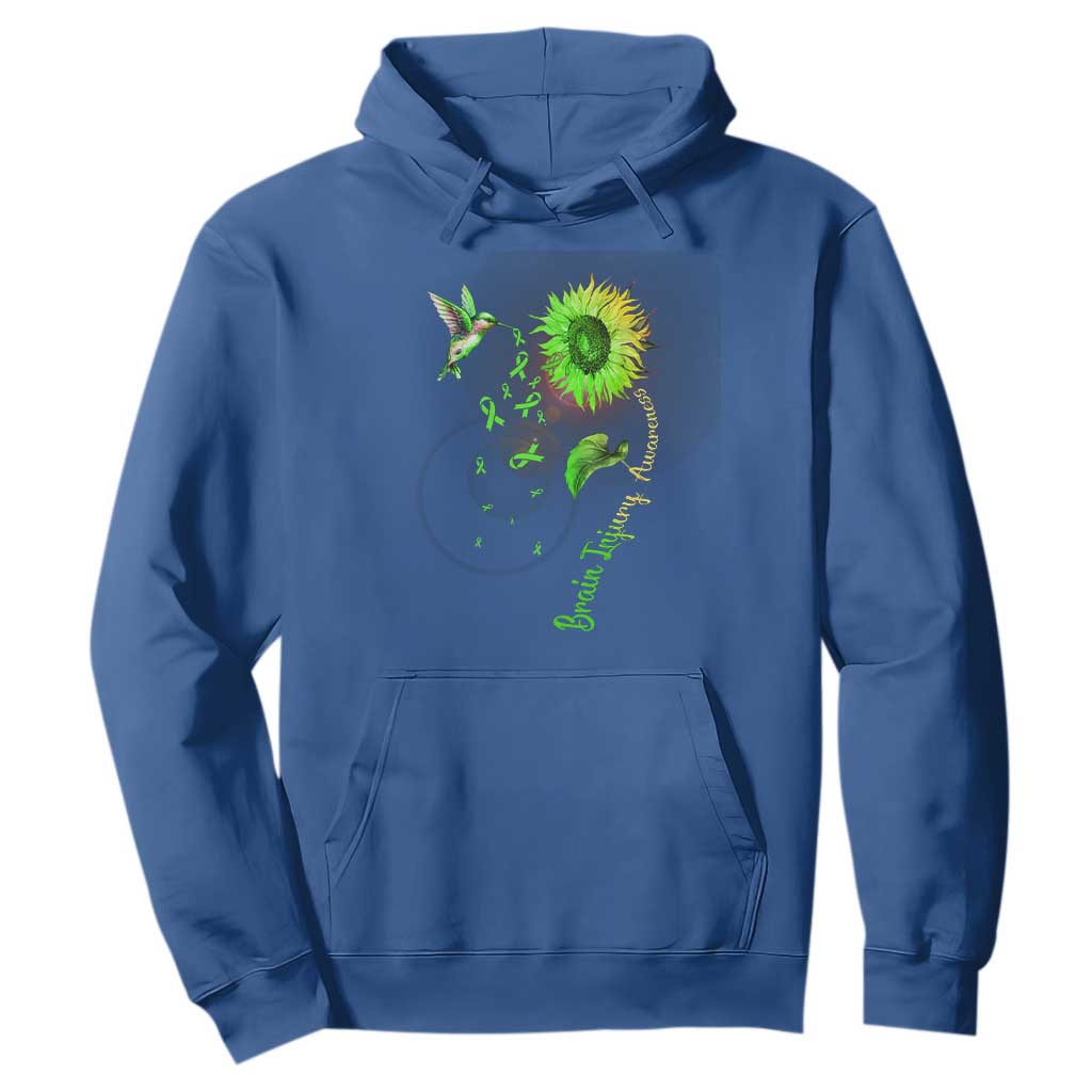 Traumatic Brain Injury Support Hoodie Sunflower Hummingbird
