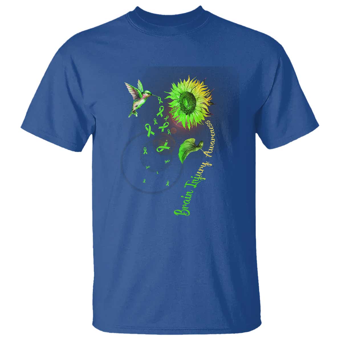 Traumatic Brain Injury Support T Shirt Sunflower Hummingbird