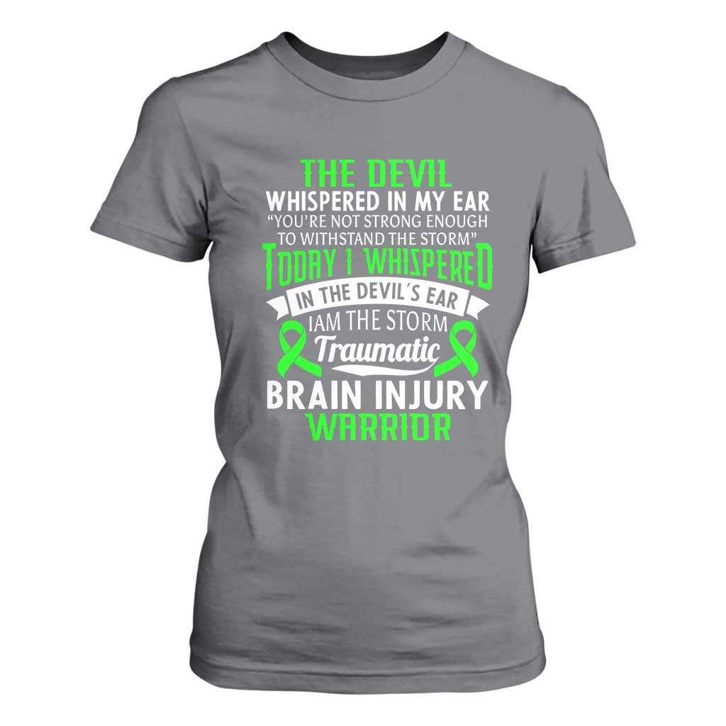 Traumatic Brain Injury Support T Shirt For Women TBI Warrior I Am The Storm