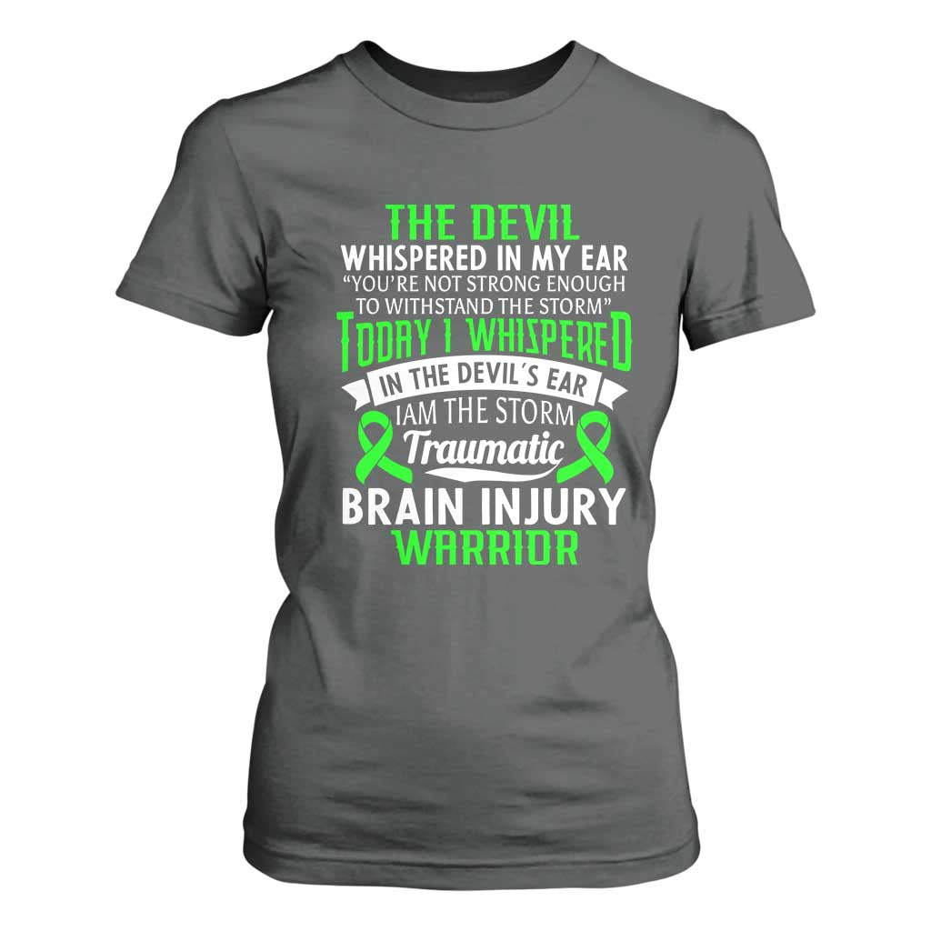 Traumatic Brain Injury Support T Shirt For Women TBI Warrior I Am The Storm