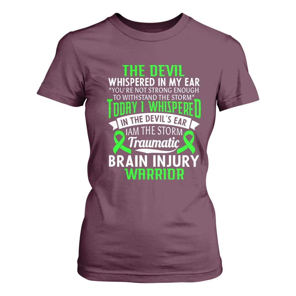 Traumatic Brain Injury Support T Shirt For Women TBI Warrior I Am The Storm