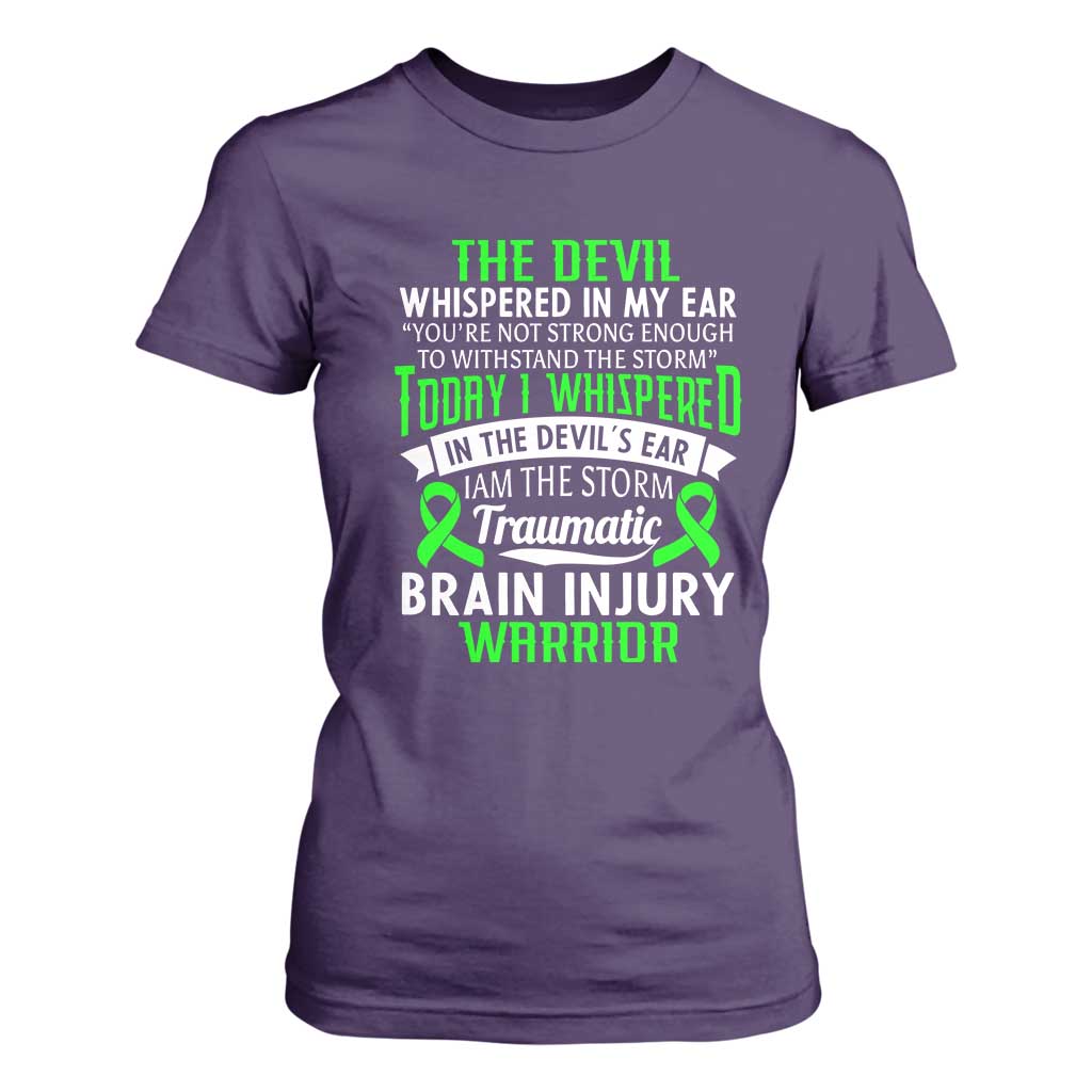 Traumatic Brain Injury Support T Shirt For Women TBI Warrior I Am The Storm