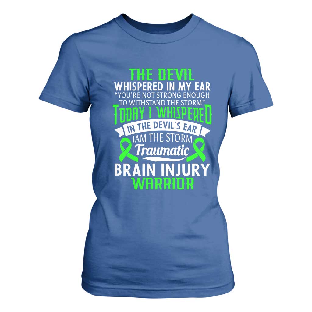 Traumatic Brain Injury Support T Shirt For Women TBI Warrior I Am The Storm