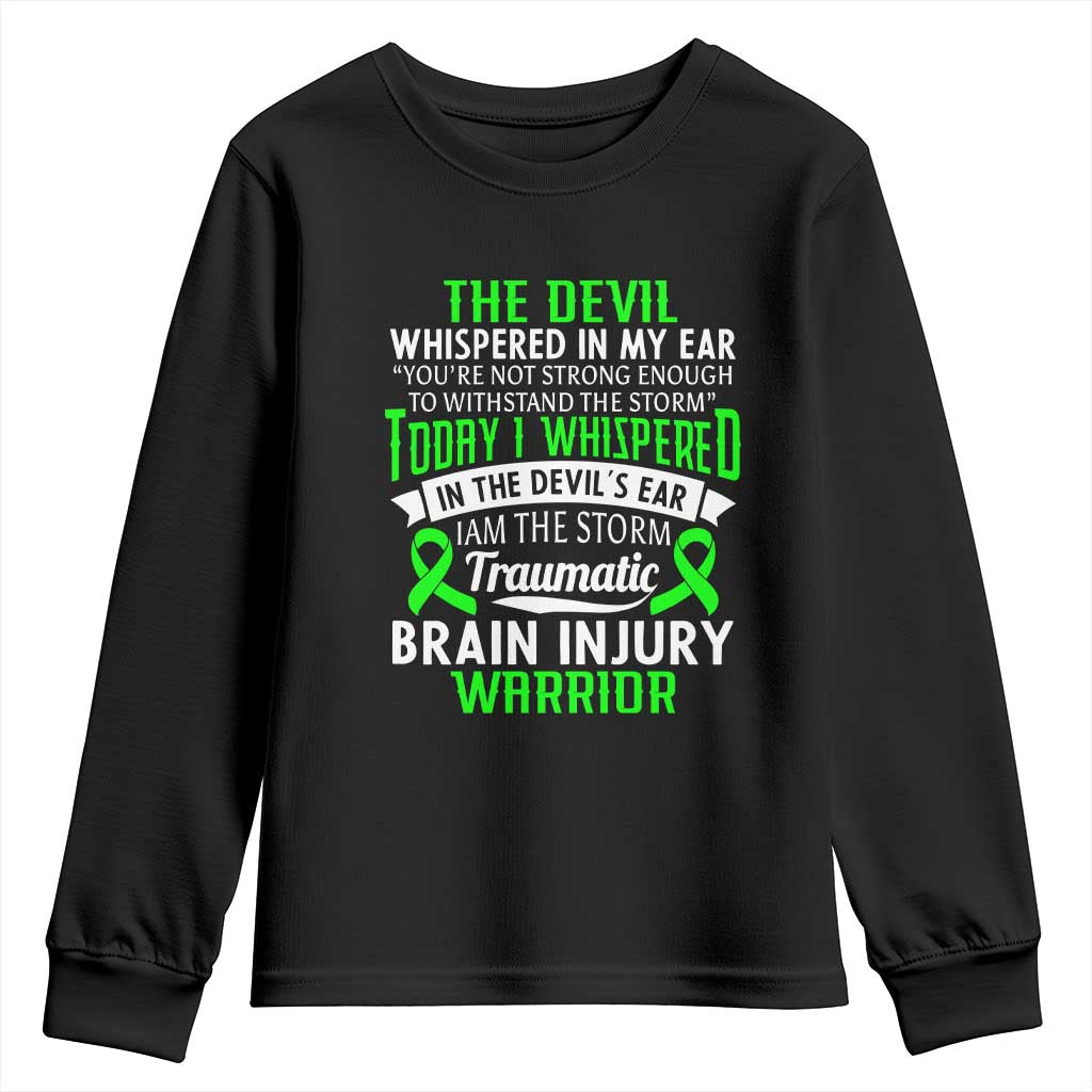 Traumatic Brain Injury Support Youth Sweatshirt TBI Warrior I Am The Storm