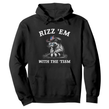Autism Racoon Cowboy Hoodie Rizz Em With The Tism