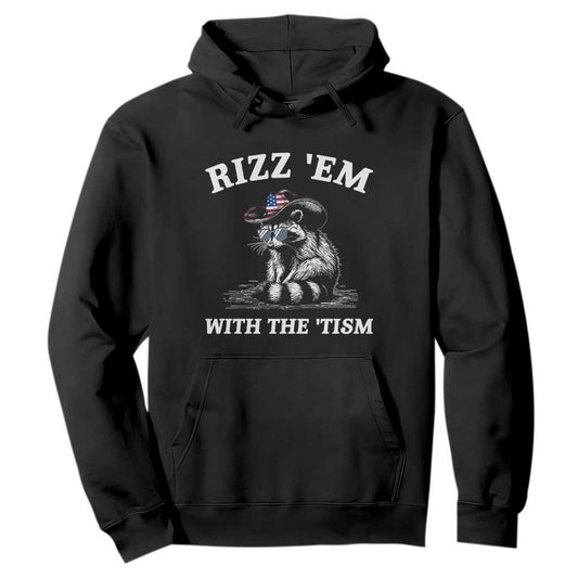 Autism Racoon Cowboy Hoodie Rizz Em With The Tism