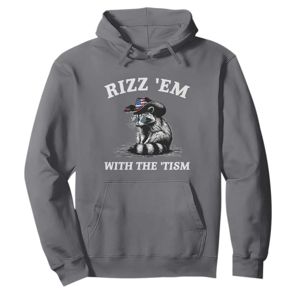Autism Racoon Cowboy Hoodie Rizz Em With The Tism