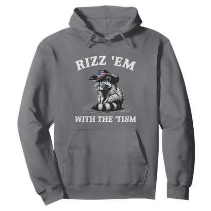 Autism Racoon Cowboy Hoodie Rizz Em With The Tism