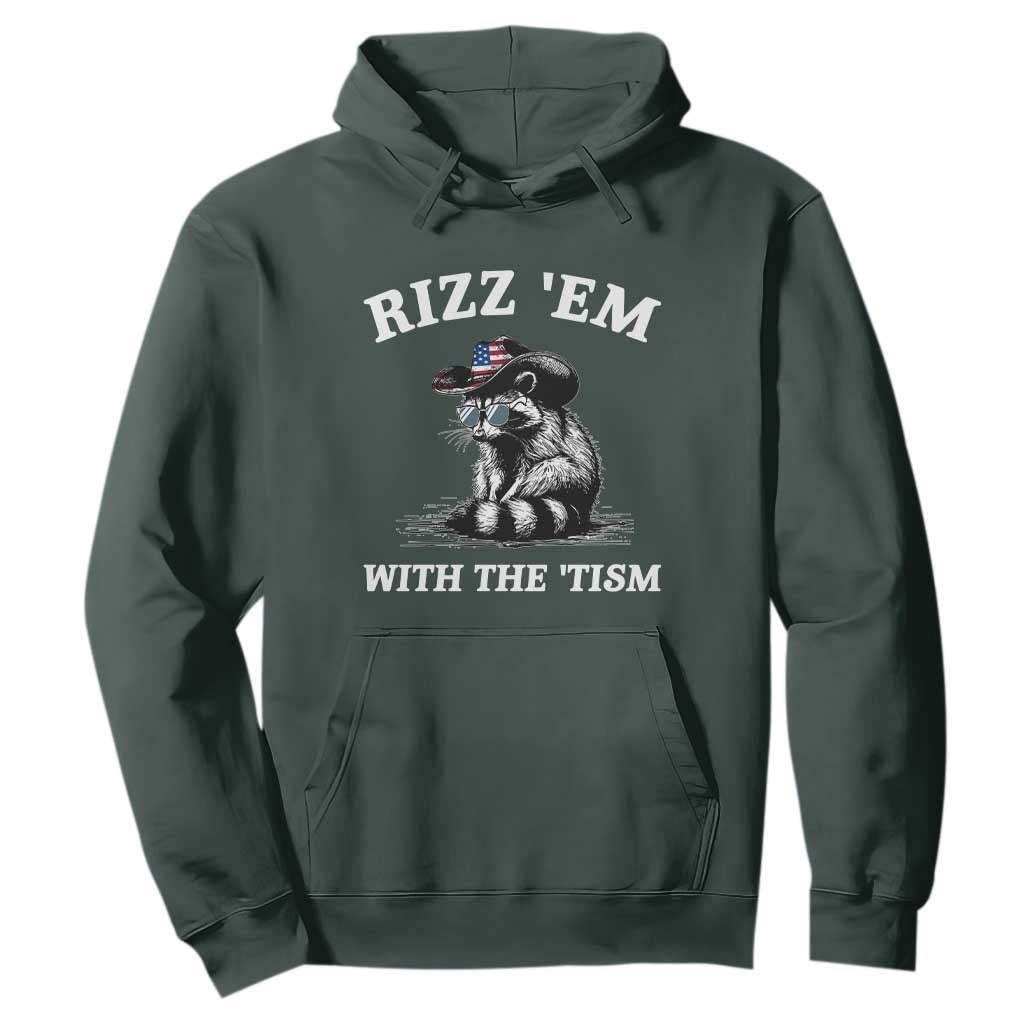 Autism Racoon Cowboy Hoodie Rizz Em With The Tism