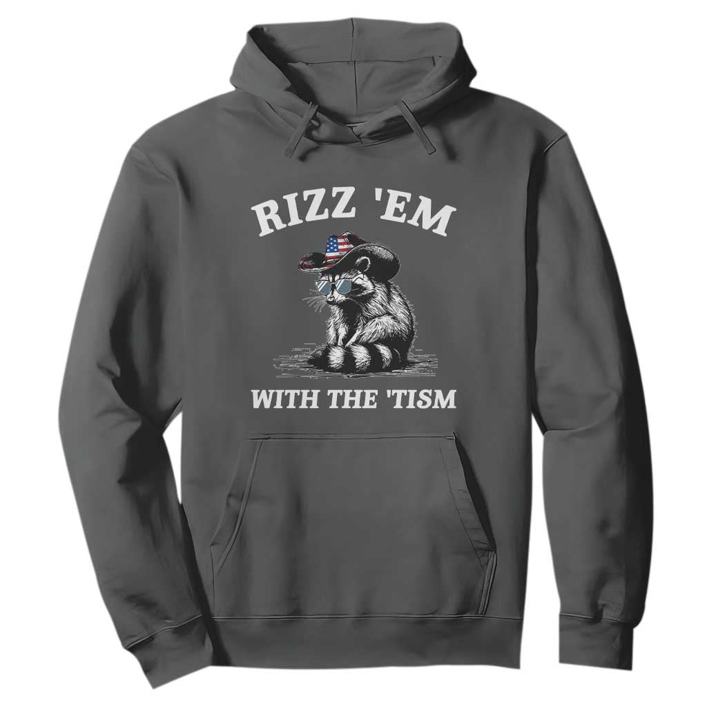 Autism Racoon Cowboy Hoodie Rizz Em With The Tism