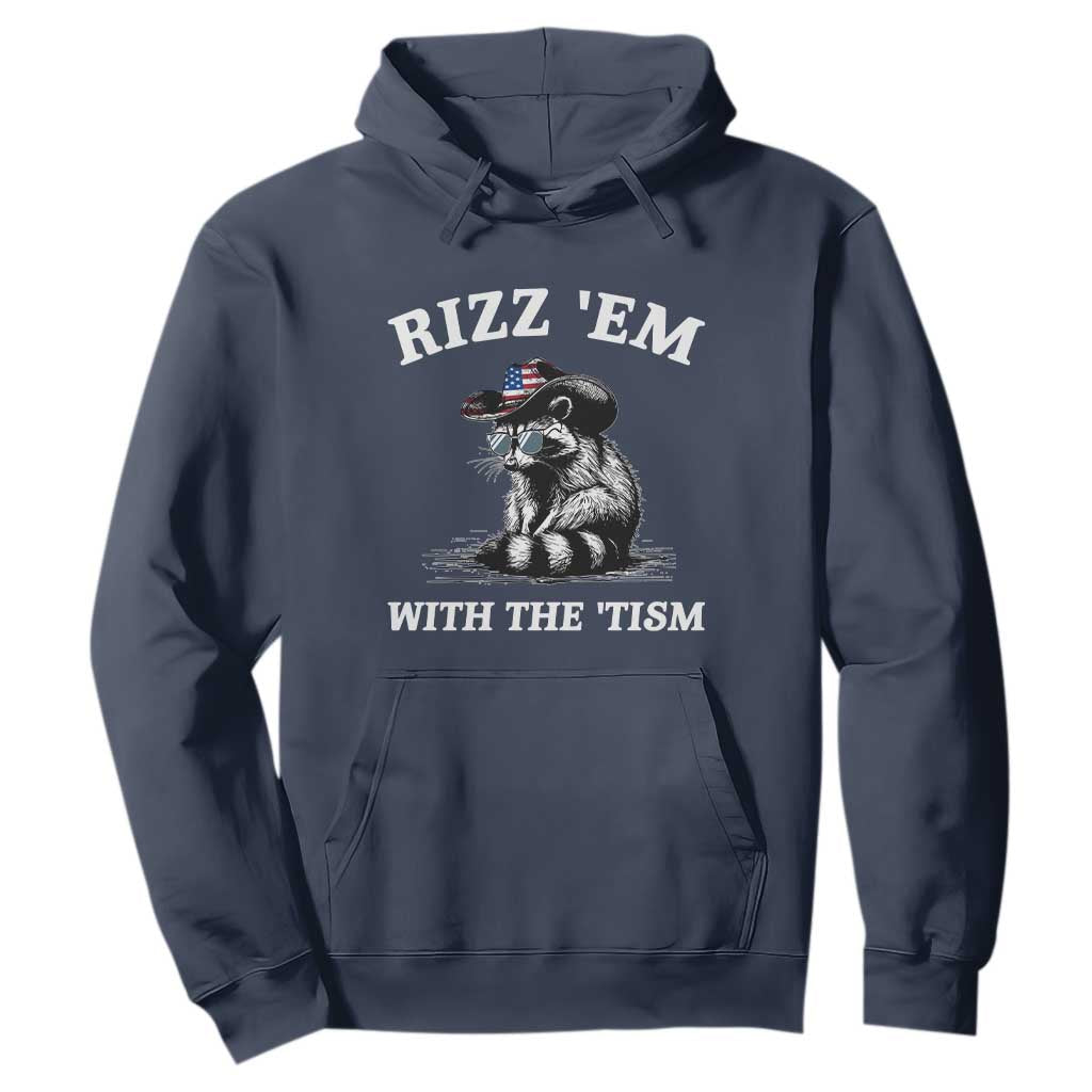 Autism Racoon Cowboy Hoodie Rizz Em With The Tism