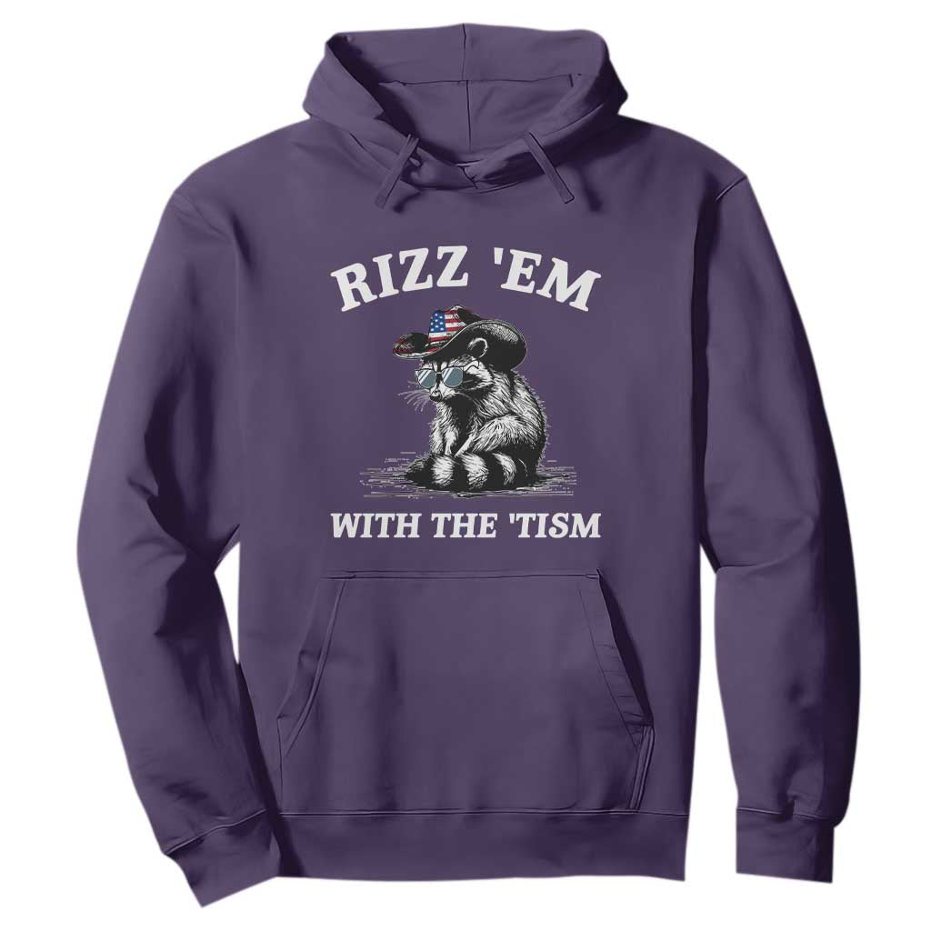 Autism Racoon Cowboy Hoodie Rizz Em With The Tism