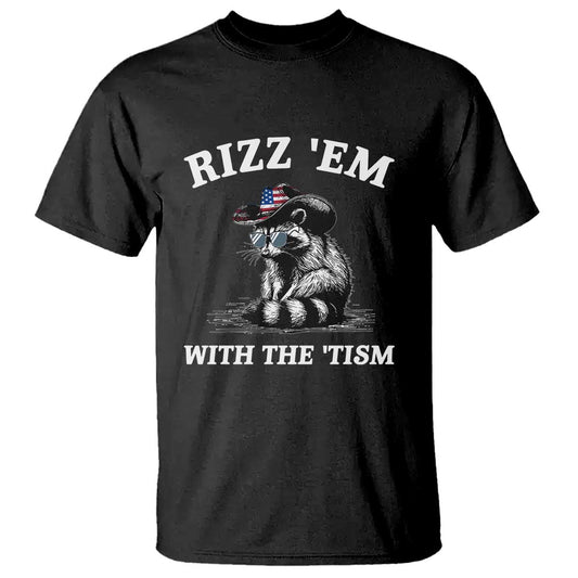 autism-racoon-cowboy-t-shirt-rizz-em-with-the-tism