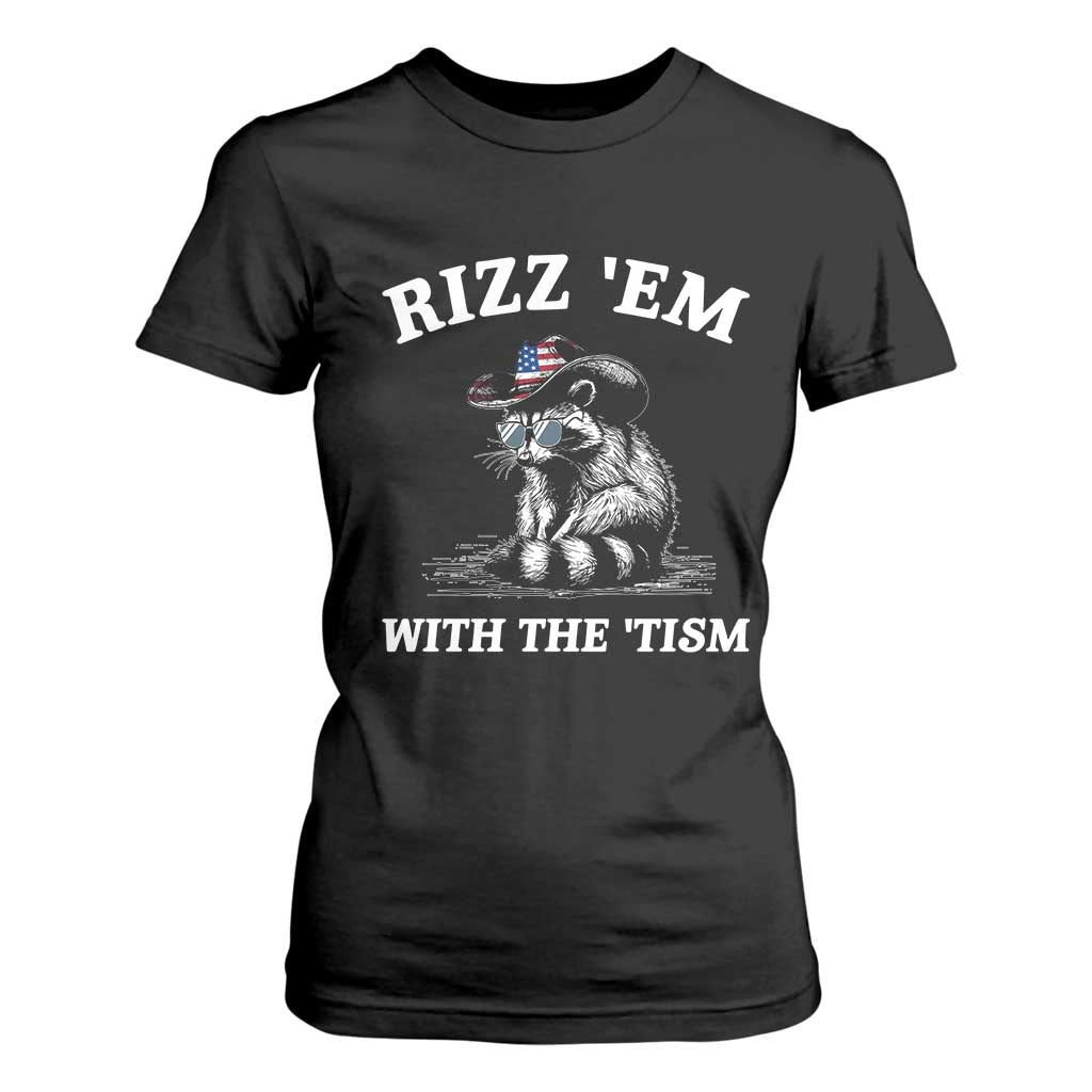 Autism Racoon Cowboy T Shirt For Women Rizz Em With The Tism