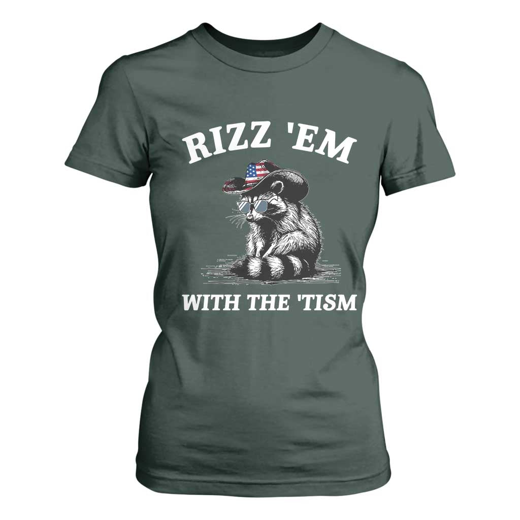 Autism Racoon Cowboy T Shirt For Women Rizz Em With The Tism