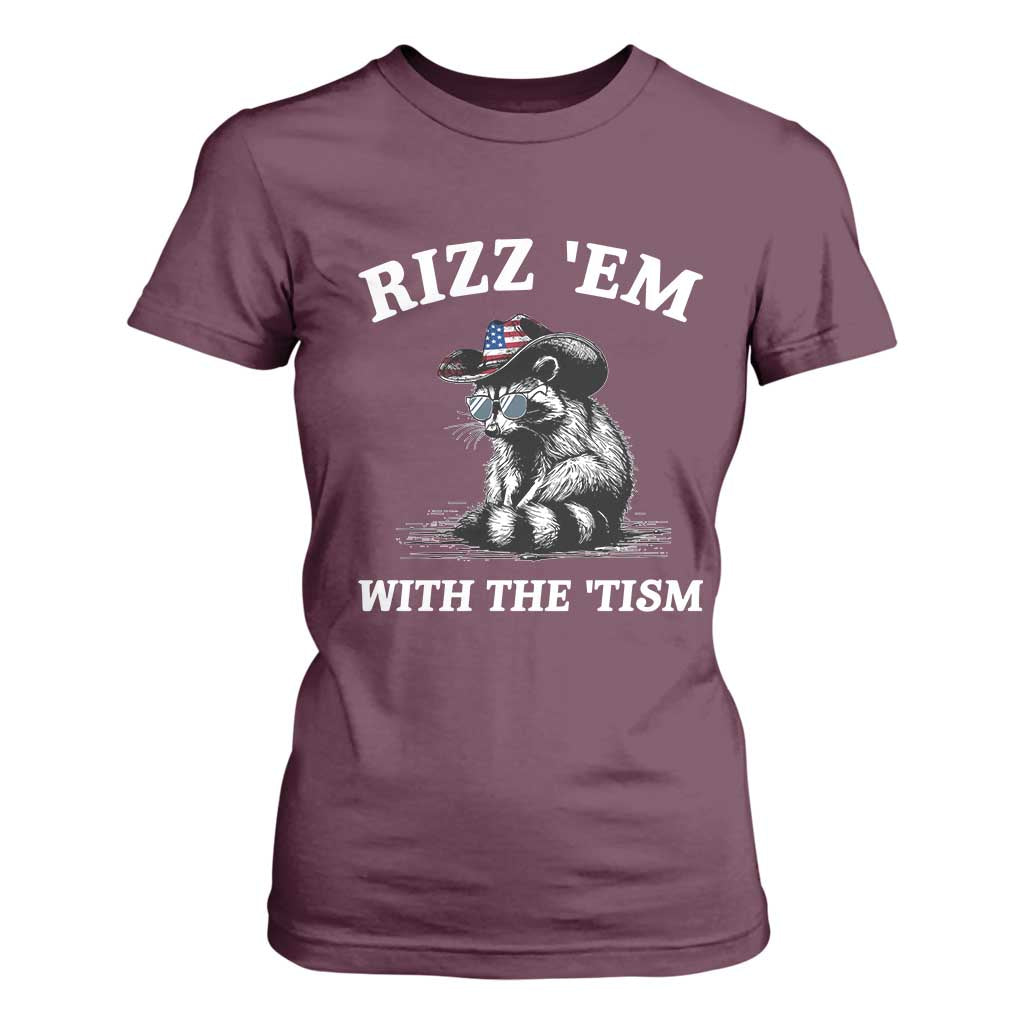 Autism Racoon Cowboy T Shirt For Women Rizz Em With The Tism