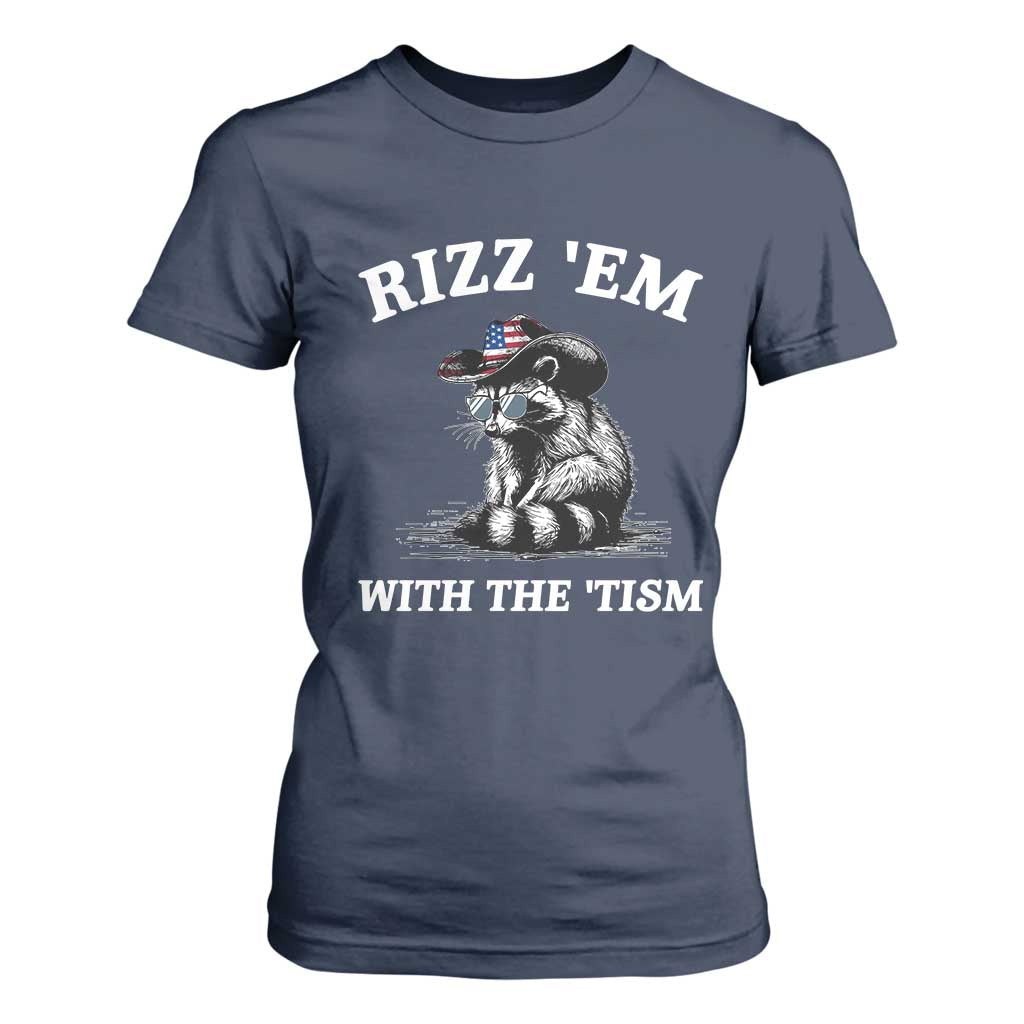 Autism Racoon Cowboy T Shirt For Women Rizz Em With The Tism