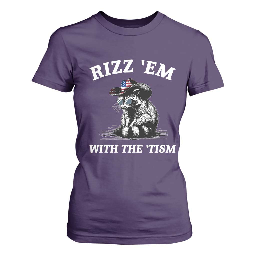 Autism Racoon Cowboy T Shirt For Women Rizz Em With The Tism