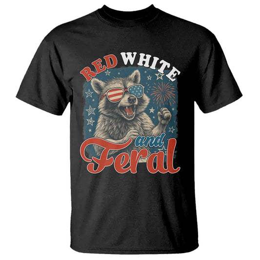 red-white-and-feral-raccoon-t-shirt-funny-patriotic-fireworks-wild-4th-of-july-vibes