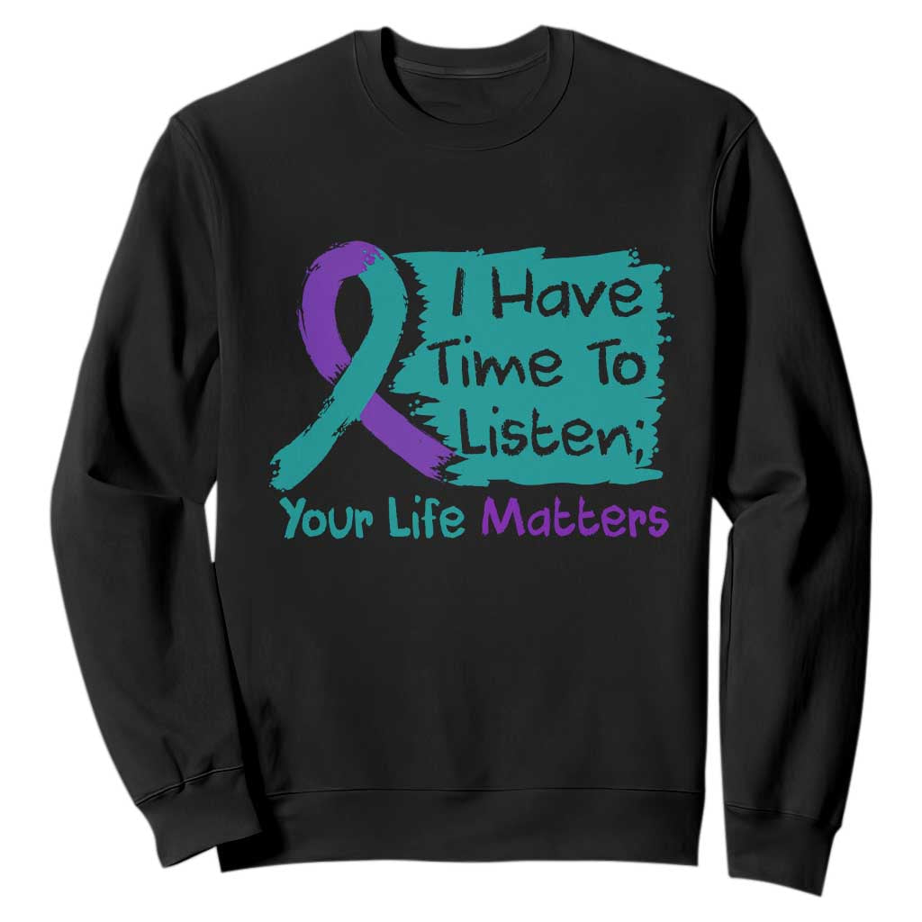Choose To Keep Going Semicolon Flower Graphic Sweatshirt Suicide Prevention Mental Health Support