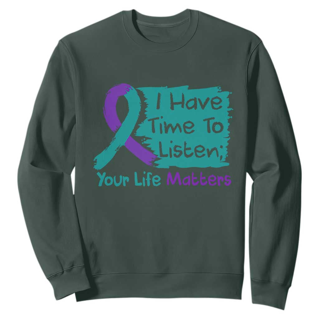 Choose To Keep Going Semicolon Flower Graphic Sweatshirt Suicide Prevention Mental Health Support